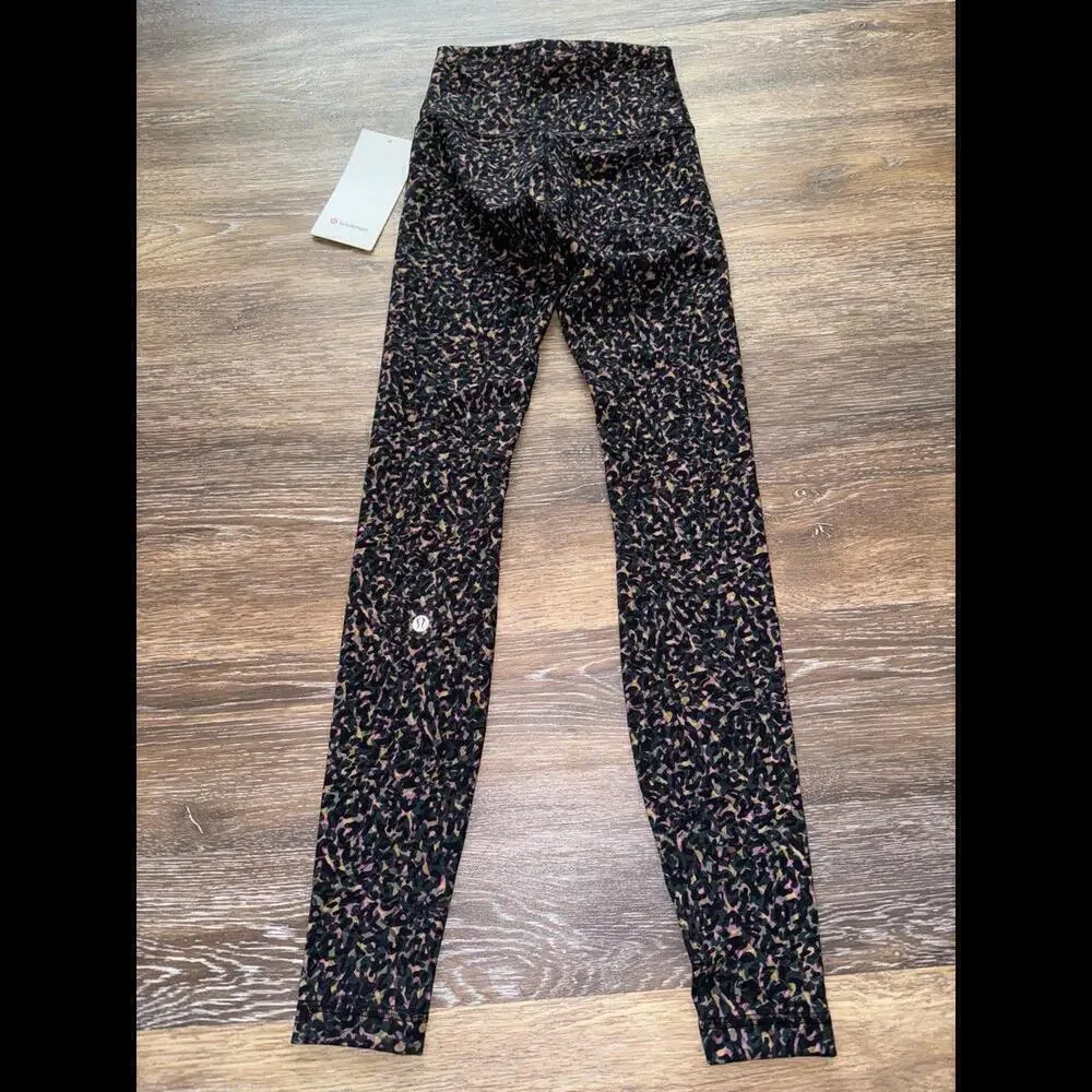 Lululemon Wunder Train High Rise 28” Fluctuate Micro Pink Size 2 NWT